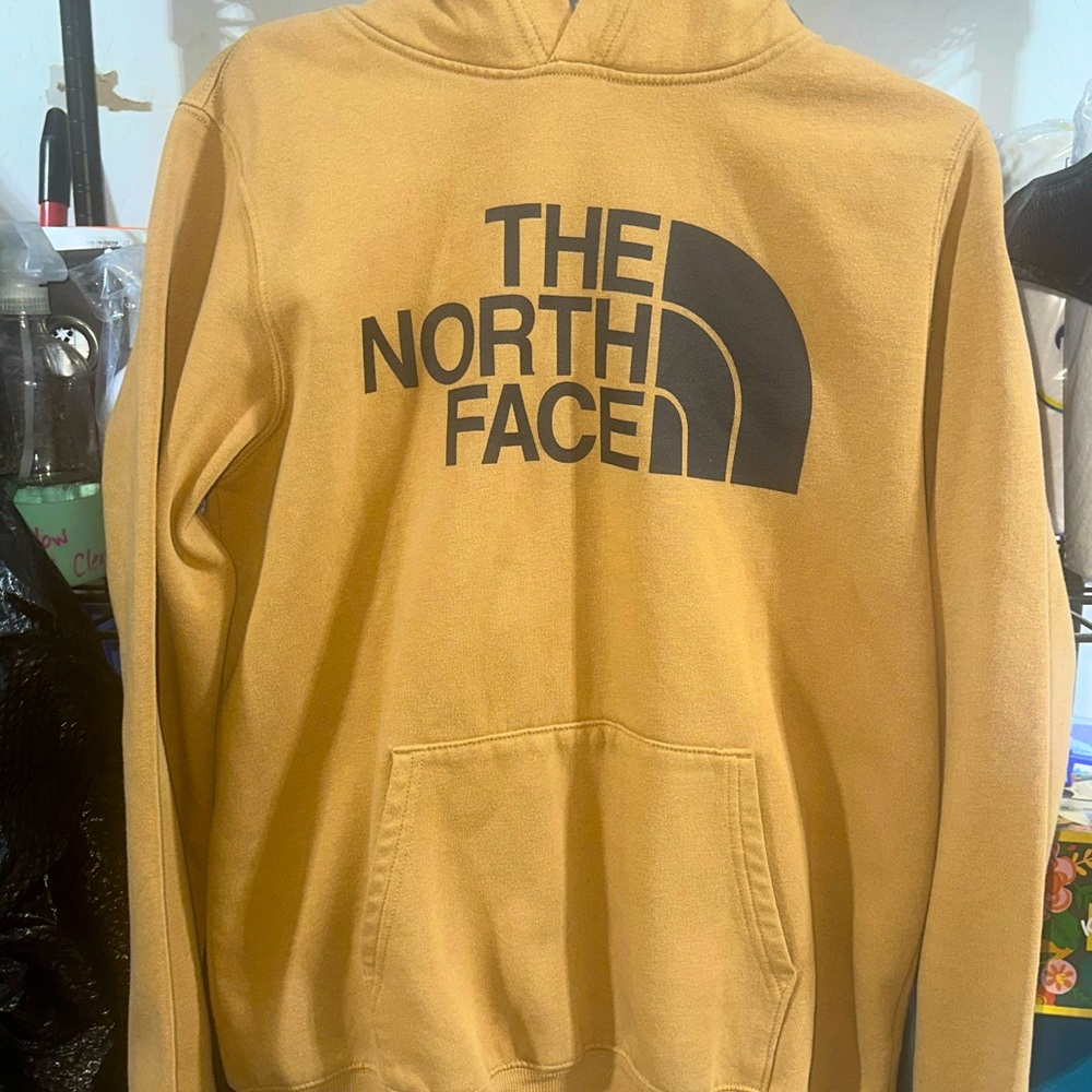 The North Face Hoodie Sweatshirt Men Medium Brown Hoodie Pullover Fleece Outdoor